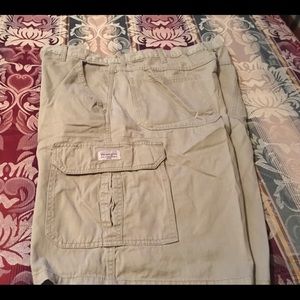 Tan and Green Wrangler Cargo Shorts